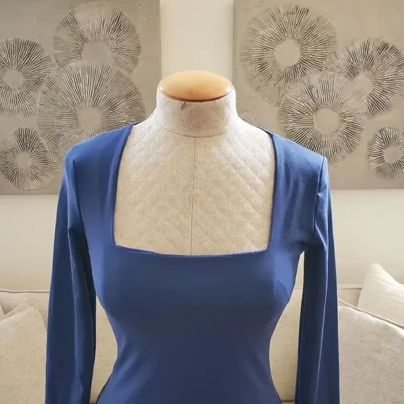 🔆 FREE PEOPLE 🔆 'Truth or Square' Long Sleeve Bodysuit - [Small in Blue] - Picture 7 of 16